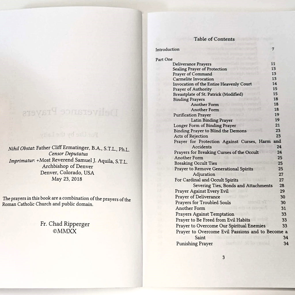 Deliverance Prayers - For Use by the Laity | Fr. Chad Ripperger – Latin ...
