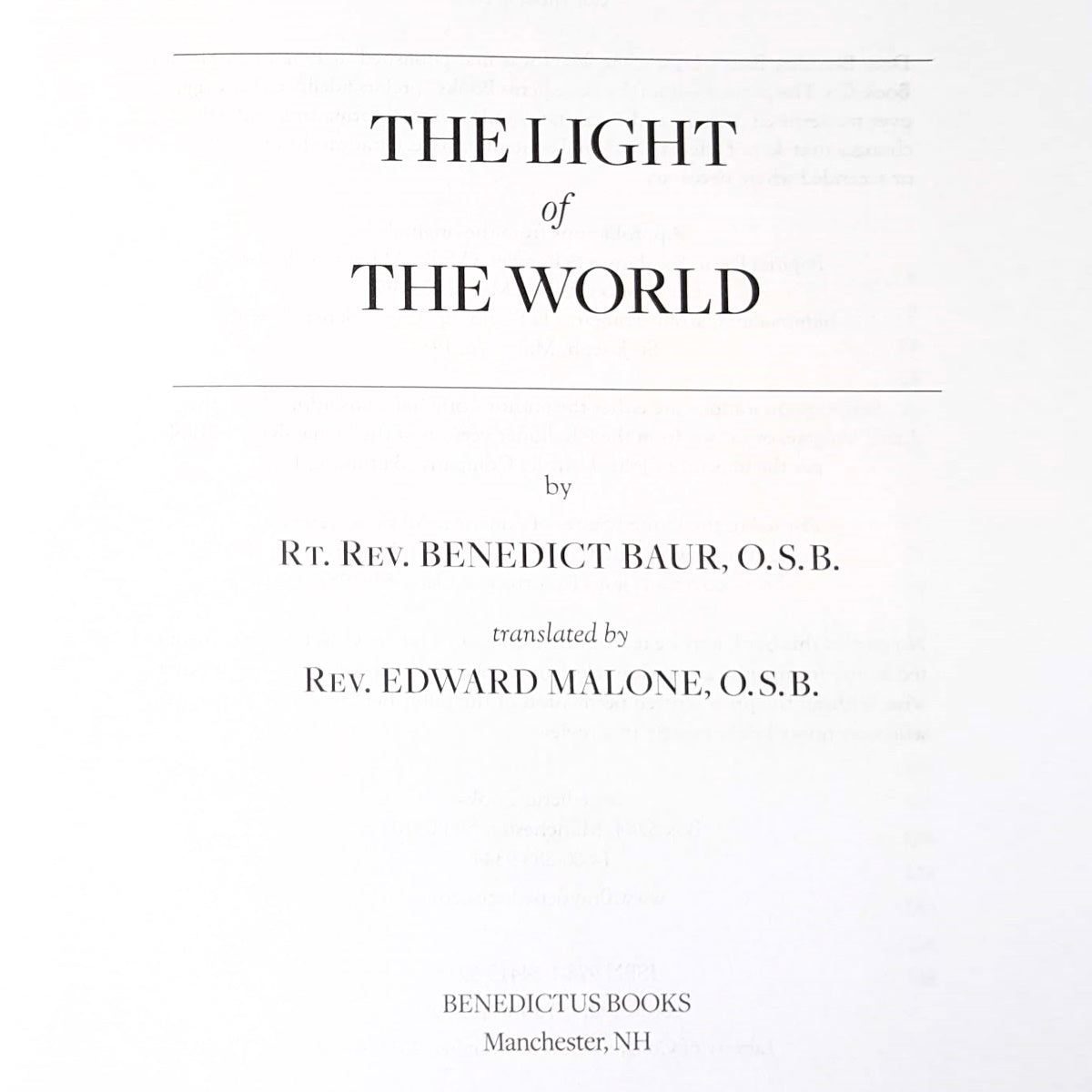 Light of the World | Daily Meditations on the Traditional Mass